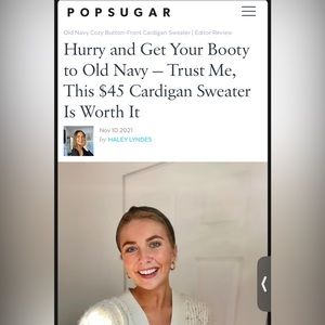 As seen in Pop Sugar: new never worn shaker stitch speckled Old Navy cardigan.